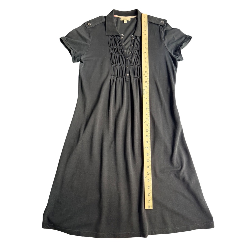 Burberry Polo Shirt Dress XL Black Cotton Old Money Luxury Minimalist Academia - Picture 10 of 11